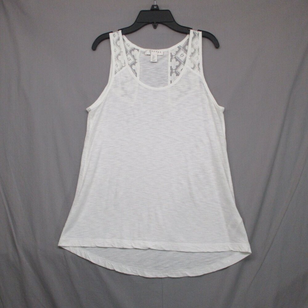 Kenar BOHO Tribal Lace Tank Top White Women Size | S